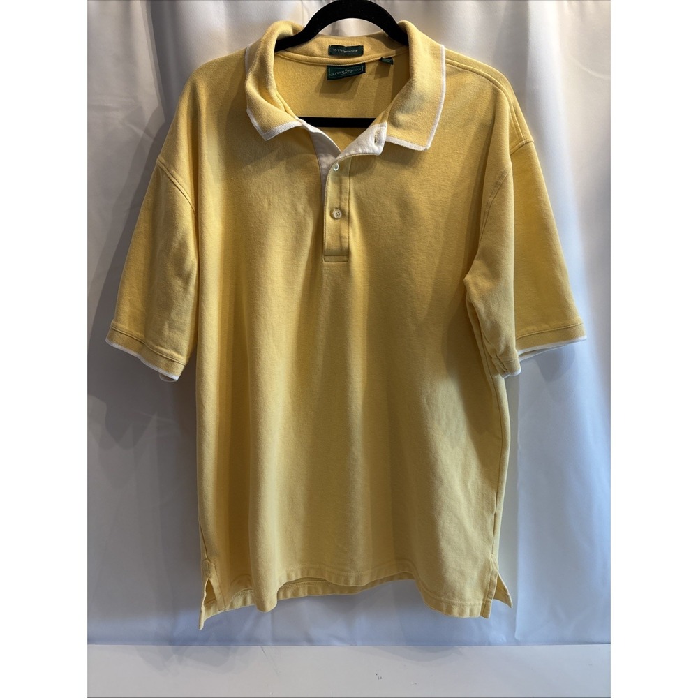 Outer Banks Mens XLarge Polo Shirt Short Sleeve Yellow 100% Cotton Golf Tennis